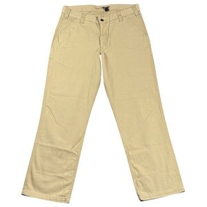 Carhartt Rugged Flex Relaxed Fit Canvas Pants Mens 35x32 Khaki Workwear NWOT